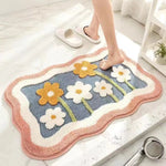 Tapis de bain à fleurs